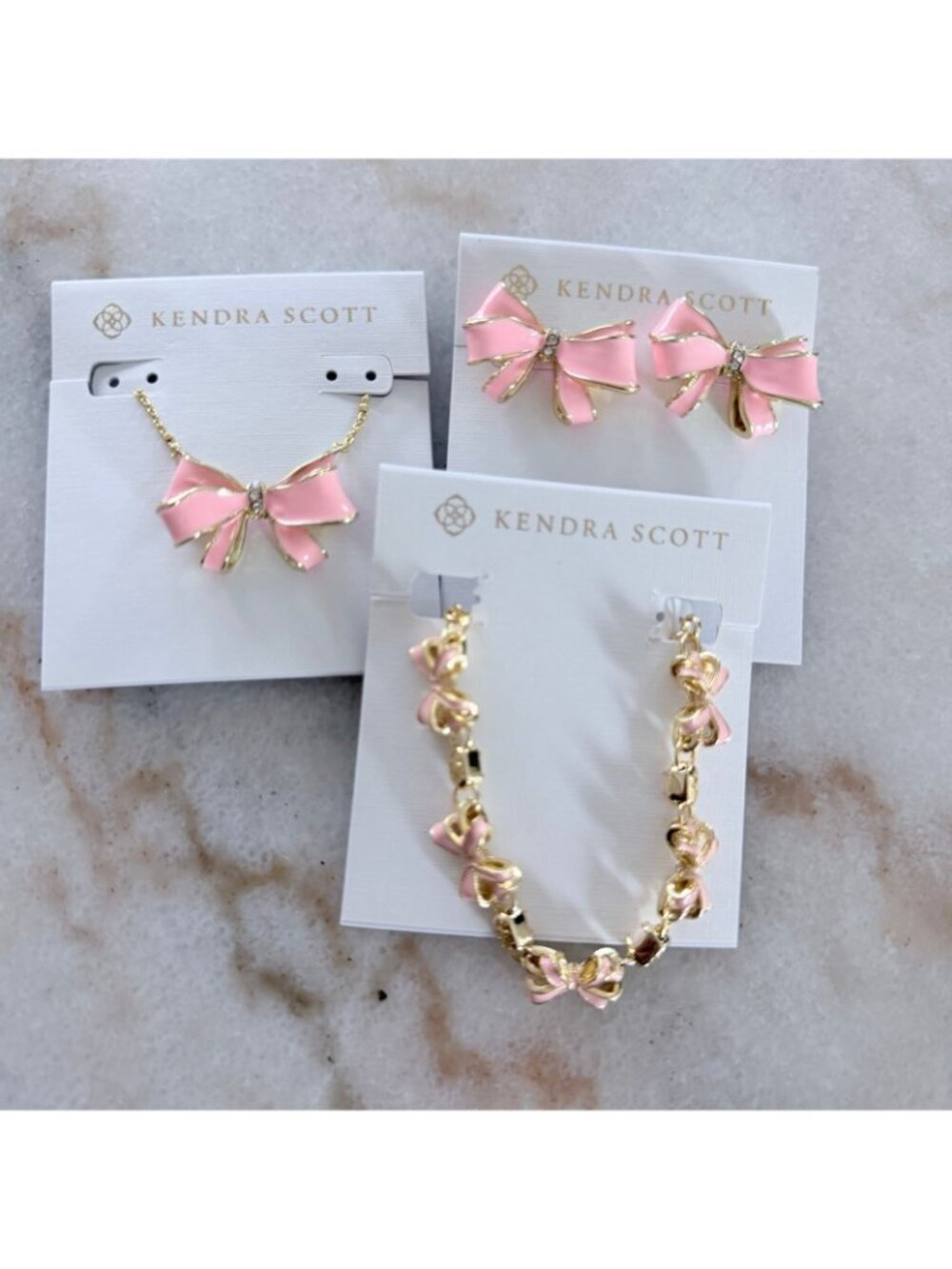 Kendra Scott x love shack fancy Enamel Bow set - Picture 2 of 3
